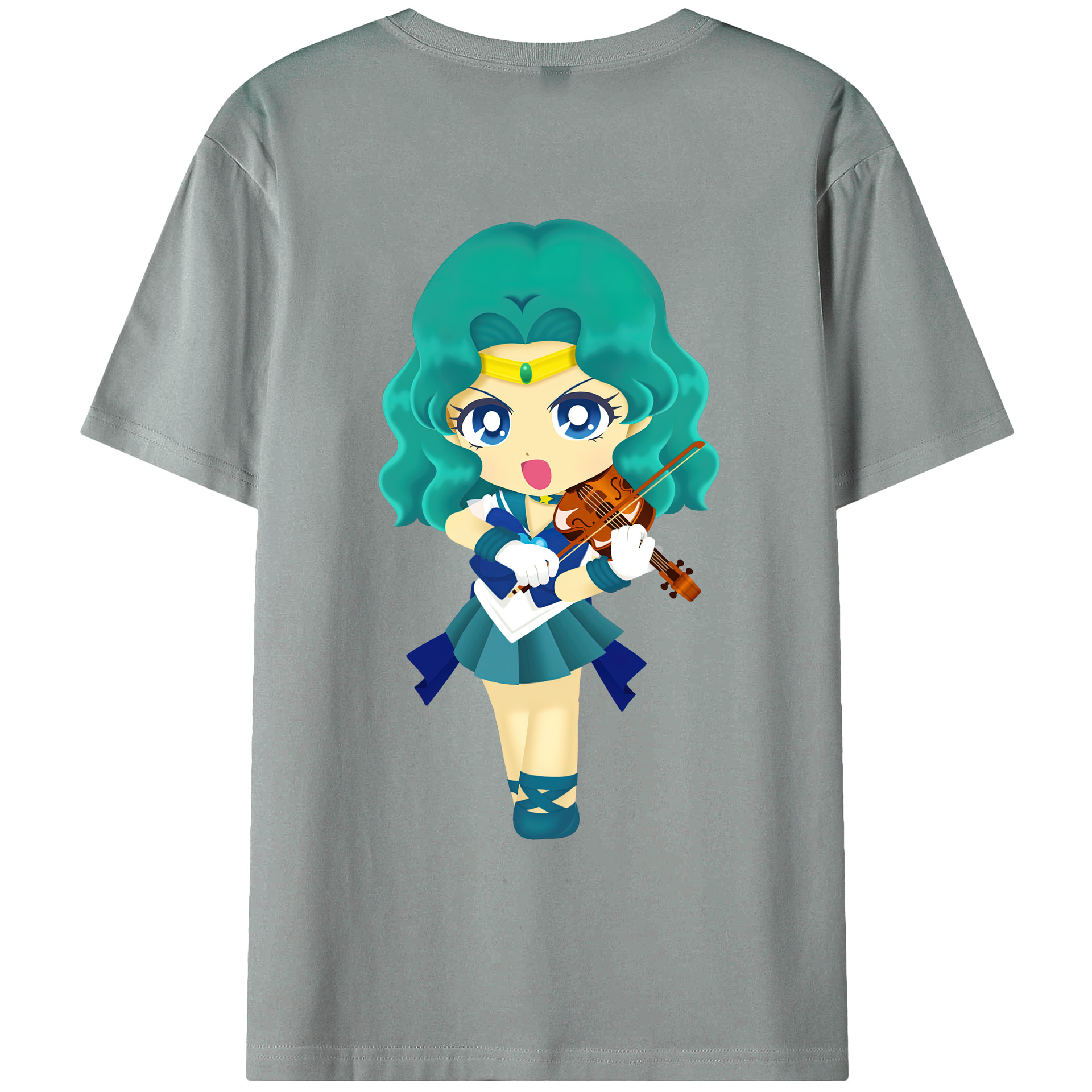 （画像用） 美少女戦士セーラームーン 海王 みちる（かいおう みちる） Sailor Moon Kaiou Michiru 綿100％ メンズ半袖Tシャツ（バックプリント） 通気性